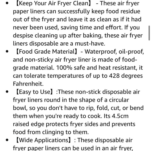 500pcs-  Air Fryer Disposable Paper Liner - 10 Qty/10 Sets - Picture 10 of 11